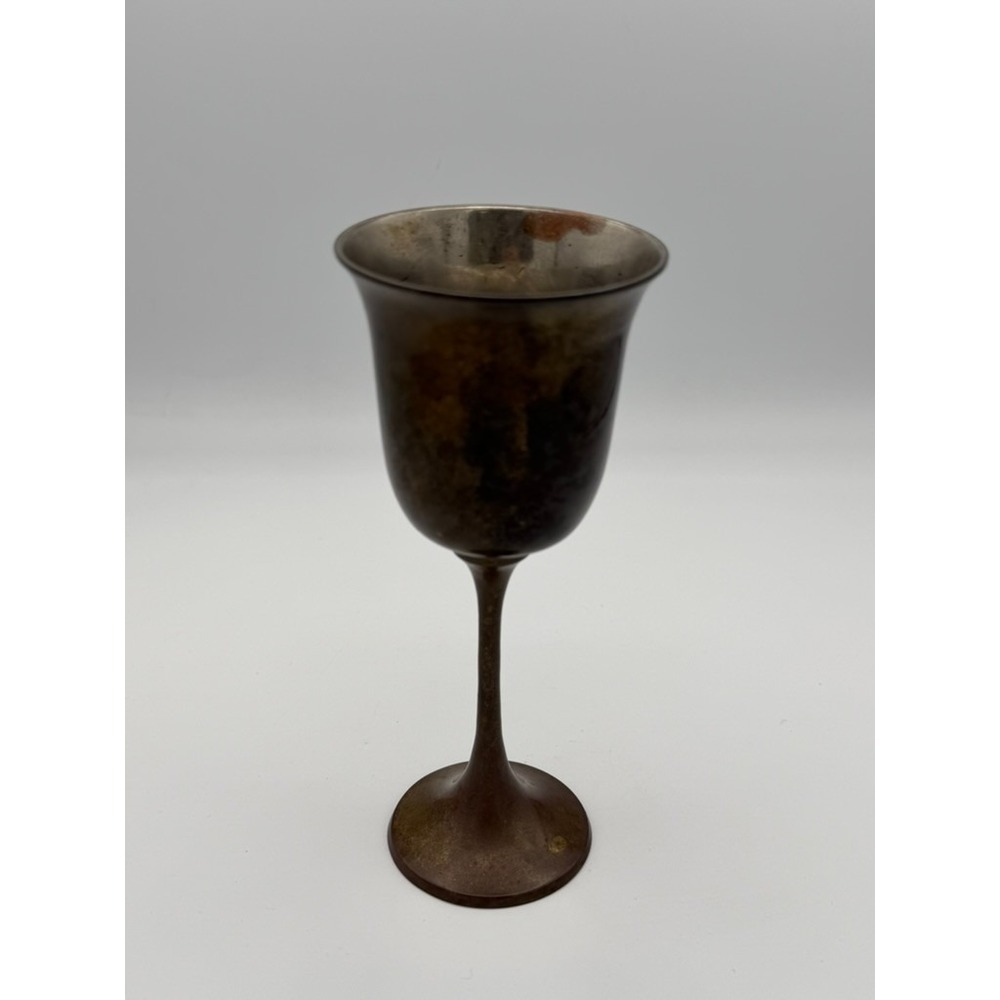 Vintage Brass Goblet Chalice 6" Tall Rustic Patina Medieval Style